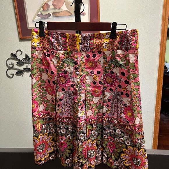 Cabi Asbury  A-Line Skirt with Pink and Green Floral Design NWOT #DO185 - Picture 10 of 10